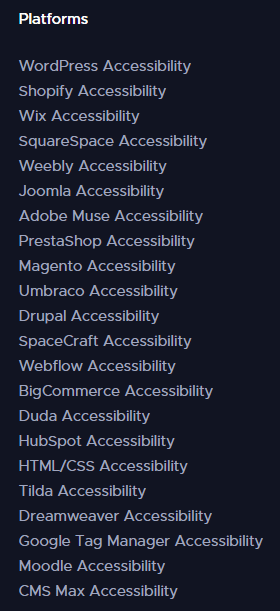 userway accessibility widget website platforms