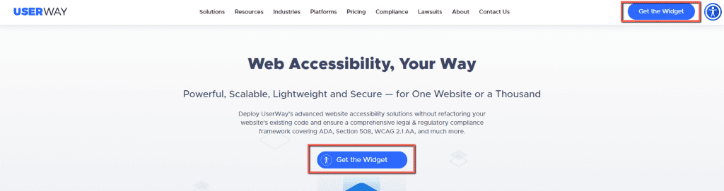 userway website homepage